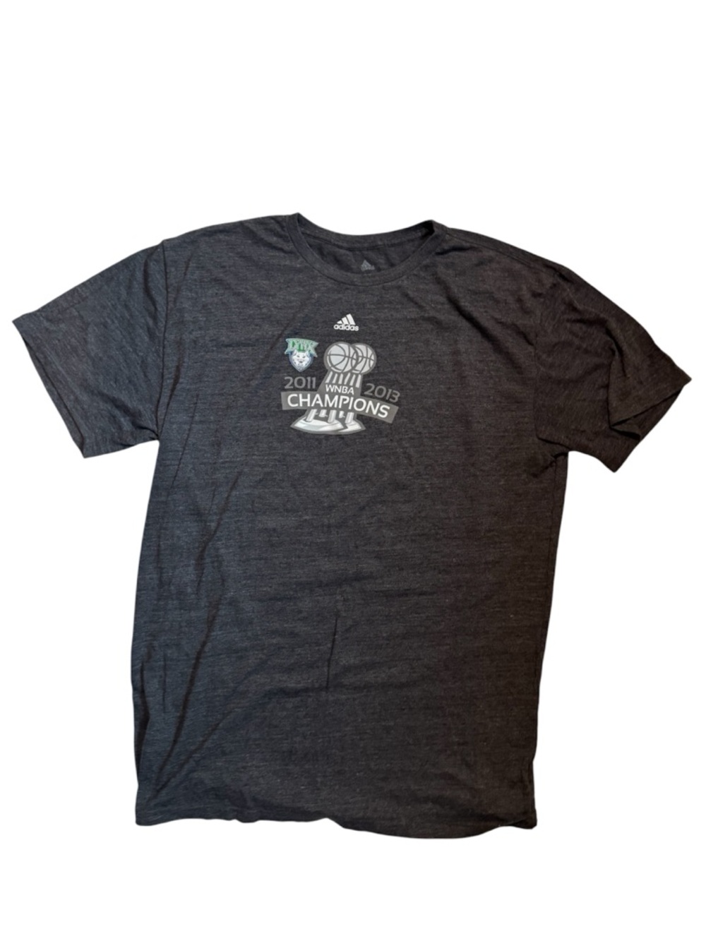 2011 & 2013 Minnesota WNBA Champions Adidas Charcoal Gray Short Sleeve T-Shirt X